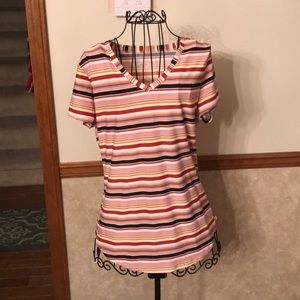 🍭Red Striped V-Neck